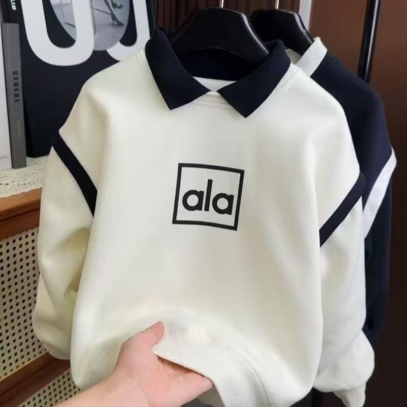 New Korean Style Children's Hoodie Autumn Boy Baby Clothes Trendy Turn-Down Collar Boy Fleece Top