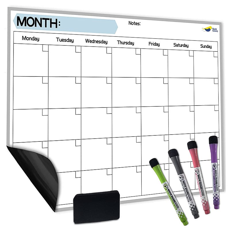 Erasable Magnetic Fridge Memo Board with Sun and Moon Design, Soft Whiteboard, Magnetic Work Planner, Reminder Calendar