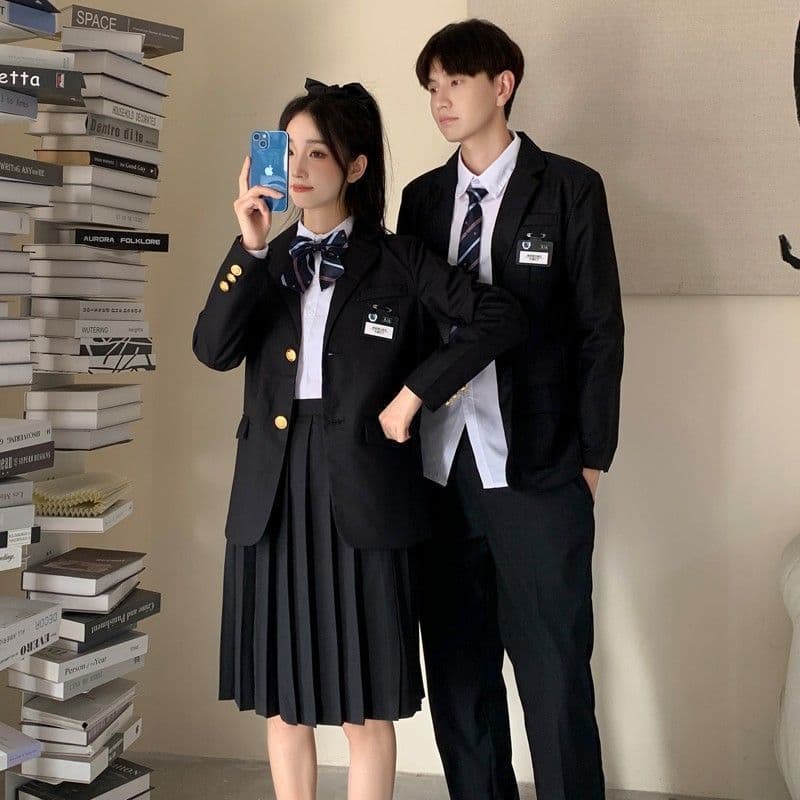 Middle school student class uniform men's autumn shirt trousers suit junior high school and high school student graduation adult dress performance clothing