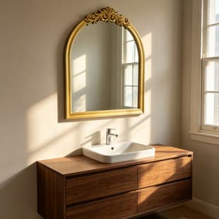 French Bathroom Vanity Mirror Vintage Light Luxury Home Bathroom Decorative Mirror Makeup Mirror Bathroom Mirror Cross-border