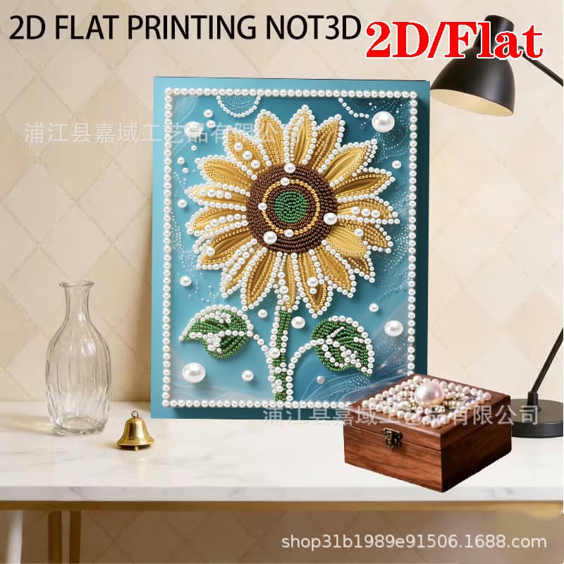 30*40 sunflower pearl handmade diy pearl painting material package decorative painting modern simple living room hanging painting decoration