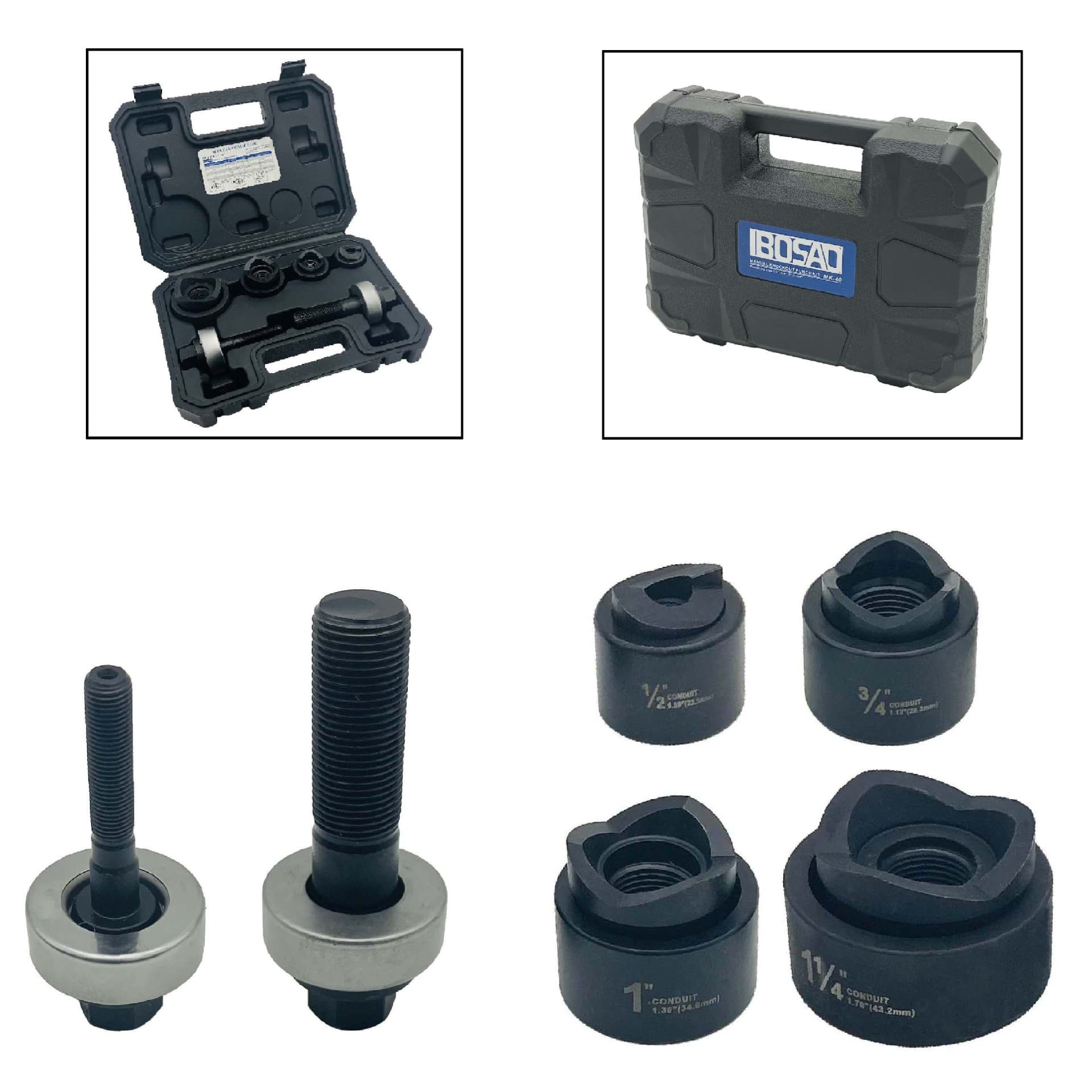 Three-Blade MK-40 Mechanical Hole Punch, Stainless Steel/Metal Plate/Soft Steel Plate Hole Puncher 22.5-43.2mm