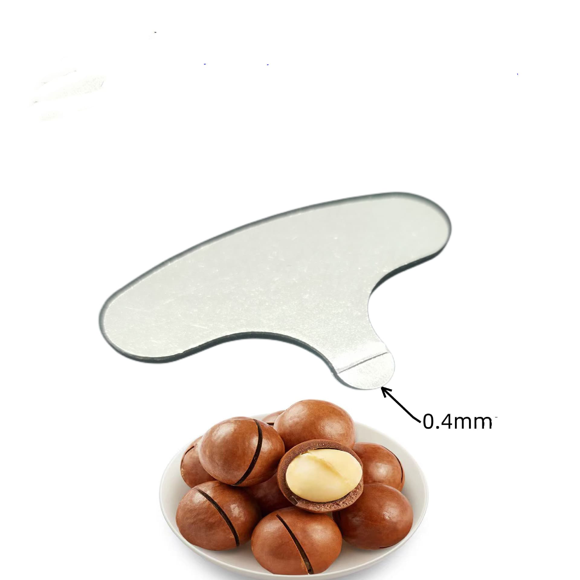 Custom stamped sheet metal parts, opening iron sheet, shell opener, nut opener, macadamia nut opener from source factory