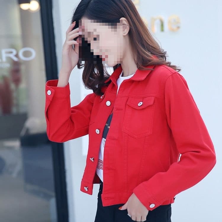 Women's denim jacket, new spring and autumn edition, Korean-style short versatile slim-fit jacket top trendy small coat.