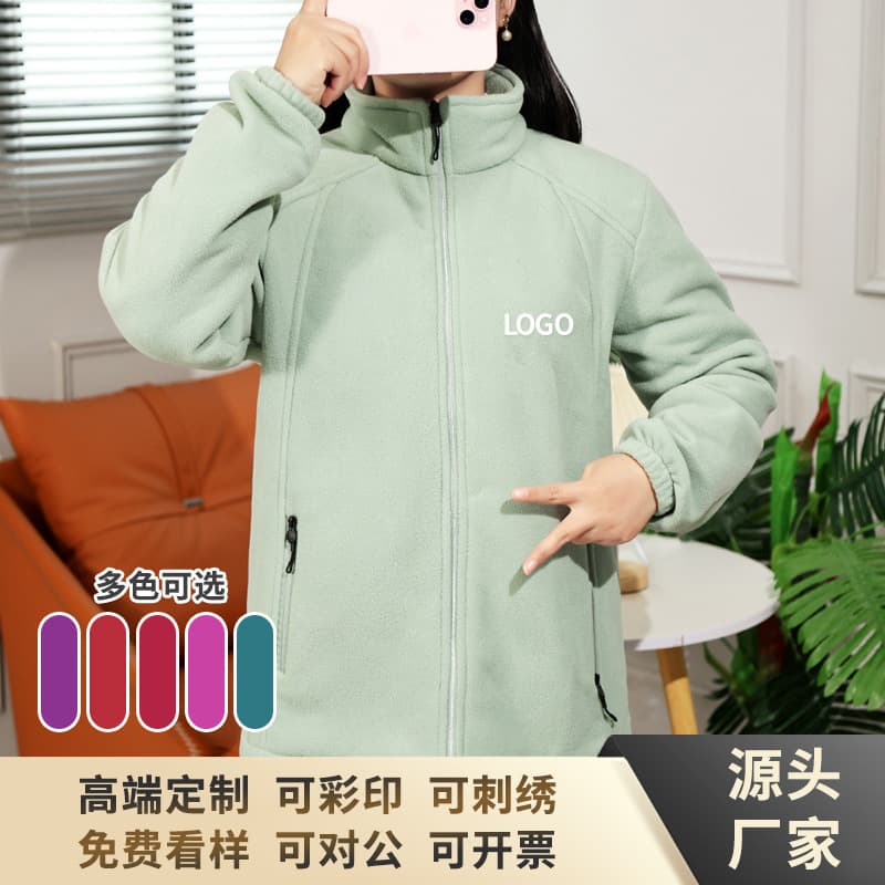 Wholesale Polyester Fleece Jacket for Women, Warm Outdoor Sports Hiking Windbreaker Inner Layer for Middle-Aged and Elderly Mothers