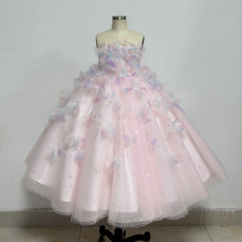 Elegant Children's High-End Evening Gown for Girls, 10th Birthday Flower Girl Princess Dress, Host Piano Performance Outfit