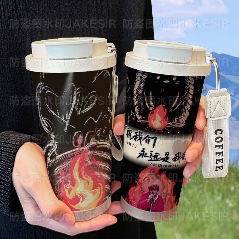 Yan Tan Jianci Xiao Tanhuo Merch 316 Stainless Steel Large Capacity Thermos with Straw, Car Cup for Coffee, Unisex