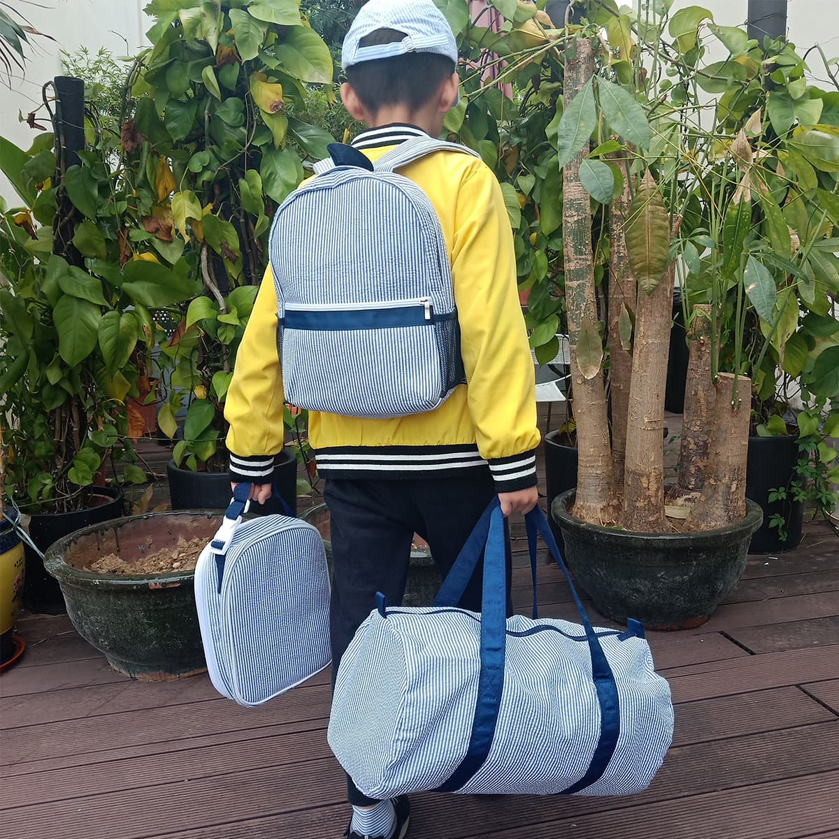 Cross-border New Bubble Gauze Children's Backpack Lunch Bag Outdoor Travel Storage Bag Wholesale Student Backpack