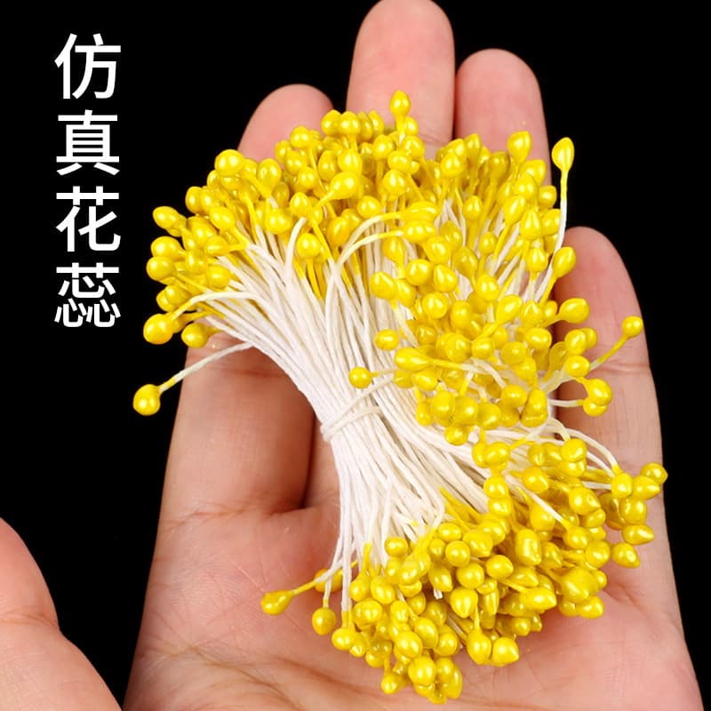 Artificial Flower Stamens Colored Pearlescent Flower Centers DIY Handmade Silk Mesh Rose Chenille Stem Flower Core Floral Arrangement Materials Accessories