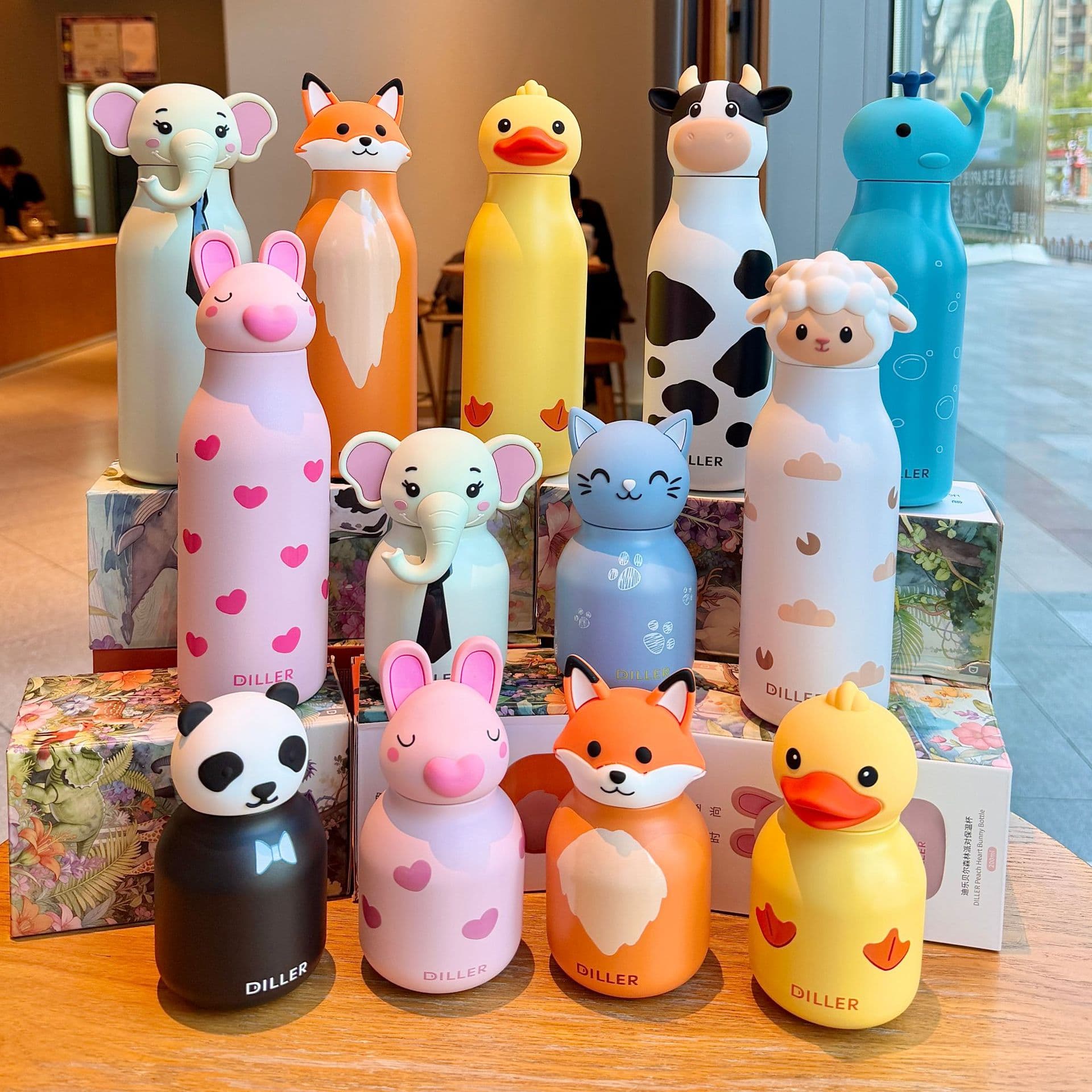 Animal Thermos Cup for Women High Aesthetic 2026 New Style Kids Water Bottle for Students School Boys and Girls Straw Cup