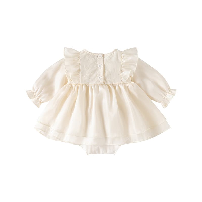 Baby Girl Spring Outfit Romper Dress, 1st Birthday Dress, 100 Days & Full Month Baby Clothes, Princess Dress, Stylish Spring & Autumn Dress