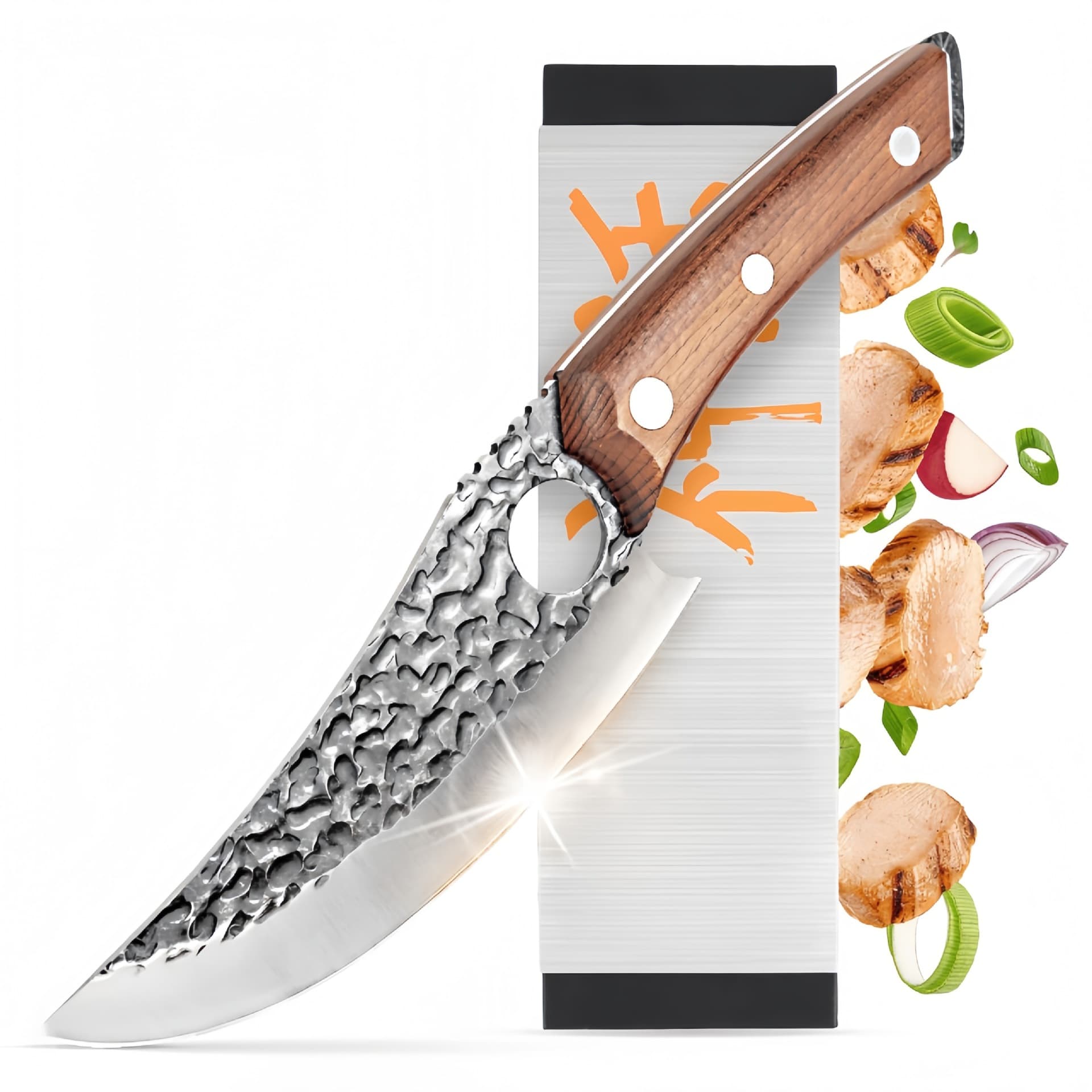 Amazon Hot Selling Chef Knife Kitchen Knife BBQ Knife Butcher Knife Boning Knife Outdoor Knife Camping Meat Cutting Tool