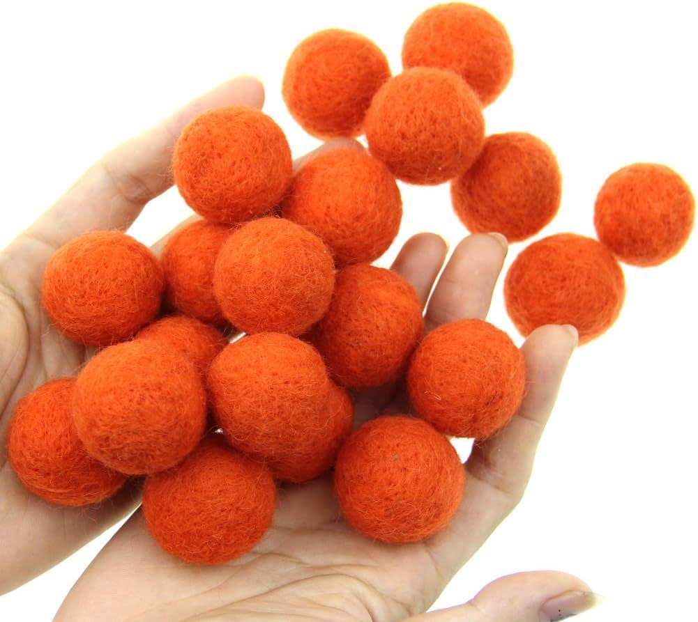 Wool felt balls foam filled Halloween decoration balls Christmas decor 3cm pom poms