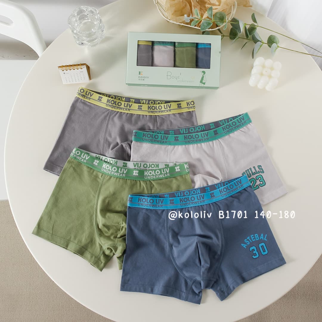 Cola Pear Kids Boys' Underwear Teenage Shorts Boys' Boxer Briefs Big Kid Middle School Student Cotton Breathable Summer