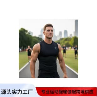 GYMSHARK Men's Sports Fitness Vest Quick-Dry Tight Sleeveless Top Trending Cross-Border