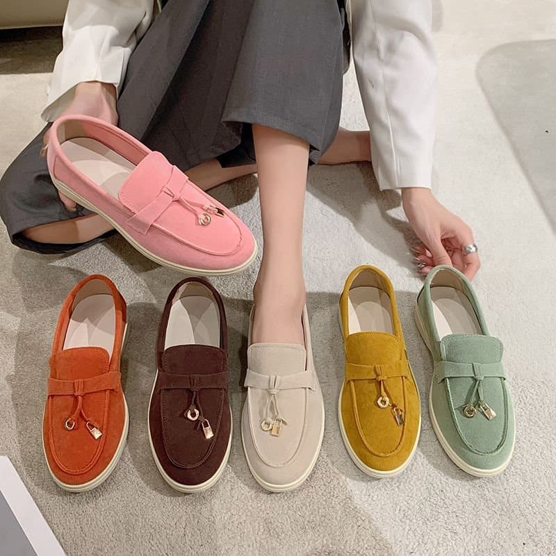 Size 35-43 Women's Loafers, Shallow Mouth Flat Shoes, Large Size Bean Shoes Size 41, Internet Celebrity Flat Casual Shoes Size 42