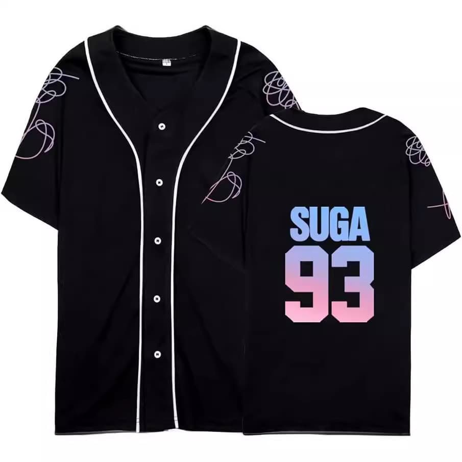 Korean-style Baseball Jersey BTS Summer 3D Digital Print Short Sleeve Shirt T-Shirt Fan Support Apparel