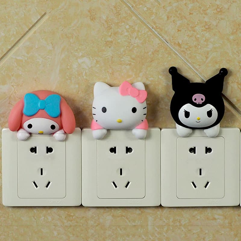 Cartoon Switch Sticker 3D Figure Socket Sticker Home Living Room Switch Decoration Sticker