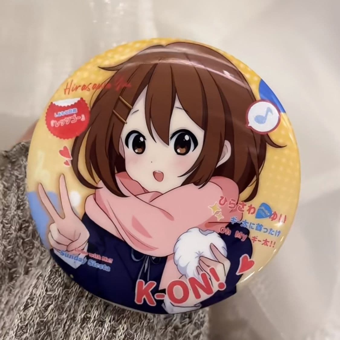 K-On! Hirasawa Yui Badge K-On! Self-Printed Merchandise Badge 58mm Pendant Birthday Gift