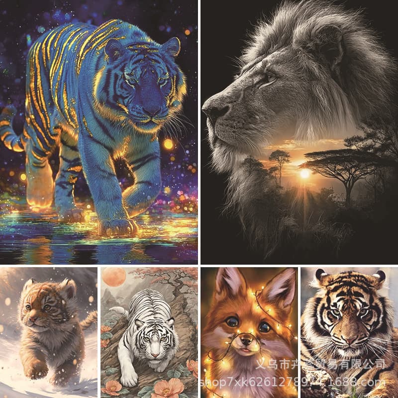 Amazon Cross-Border New Animal Diamond Painting DIY Full Drill Diamond Art Kit
