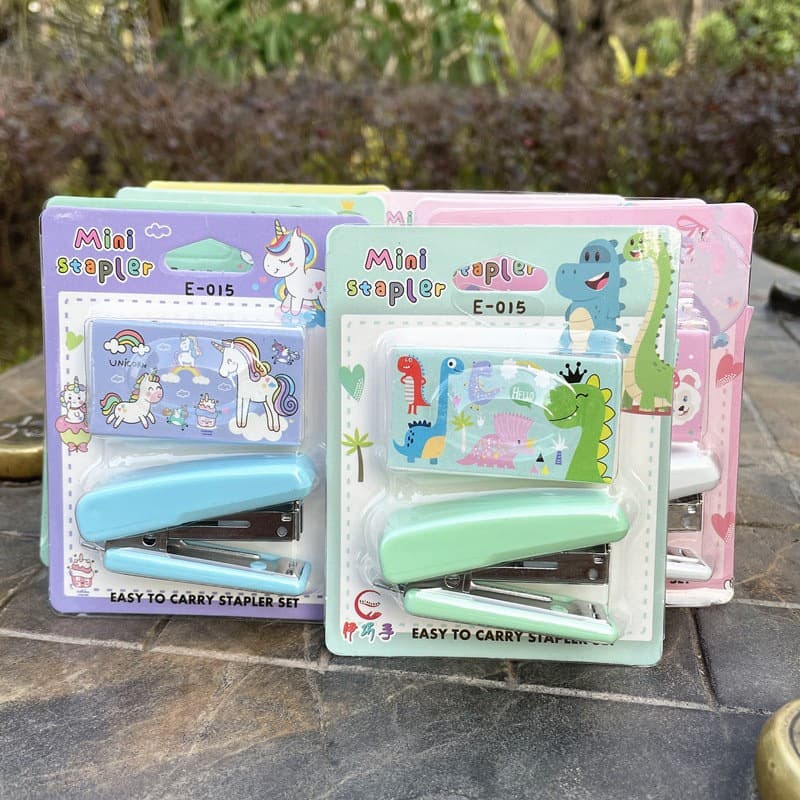 Back-to-School Gift Creative Cartoon Dinosaur Sanrio Stapler Set Mini Book Stapler Student Supplies Prize