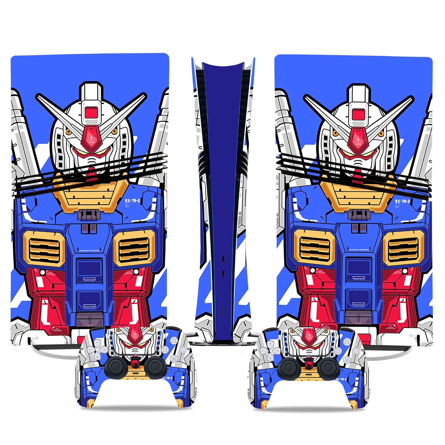 PS5 PRO Optical Drive Version Sticker PS5 PRO Digital Version Sticker Gundam Style No Glue Leaves Free 2 Controller Stickers