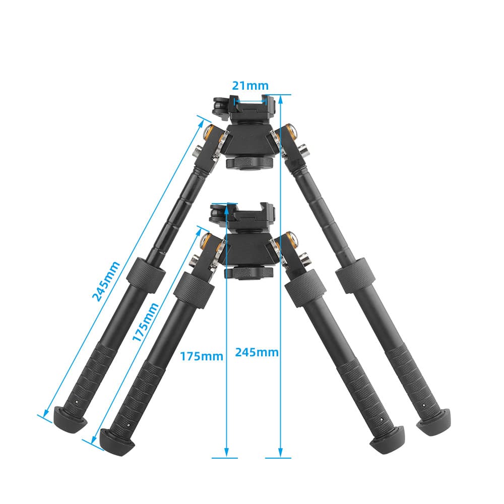 360-Degree Rotating V8 Metal Tactical Bipod Retractable Two-Leg Camera Support Stand