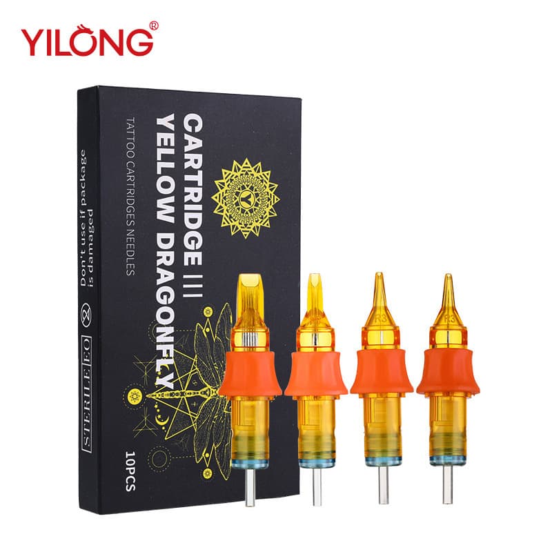 Different Dragon Yellow Dragonfly Tattoo All-in-One Needle New Tattoo Needle Pattern Embroidery Needle Disposable Tattoo Needle Cross-border Tattoo Equipment
