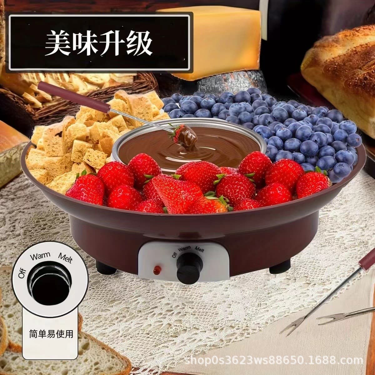 Cross-border Electric Chocolate Cheese Fondue Set DIY Choco Crisp Magnum Cheese Melting Pot Constant Temperature Kit