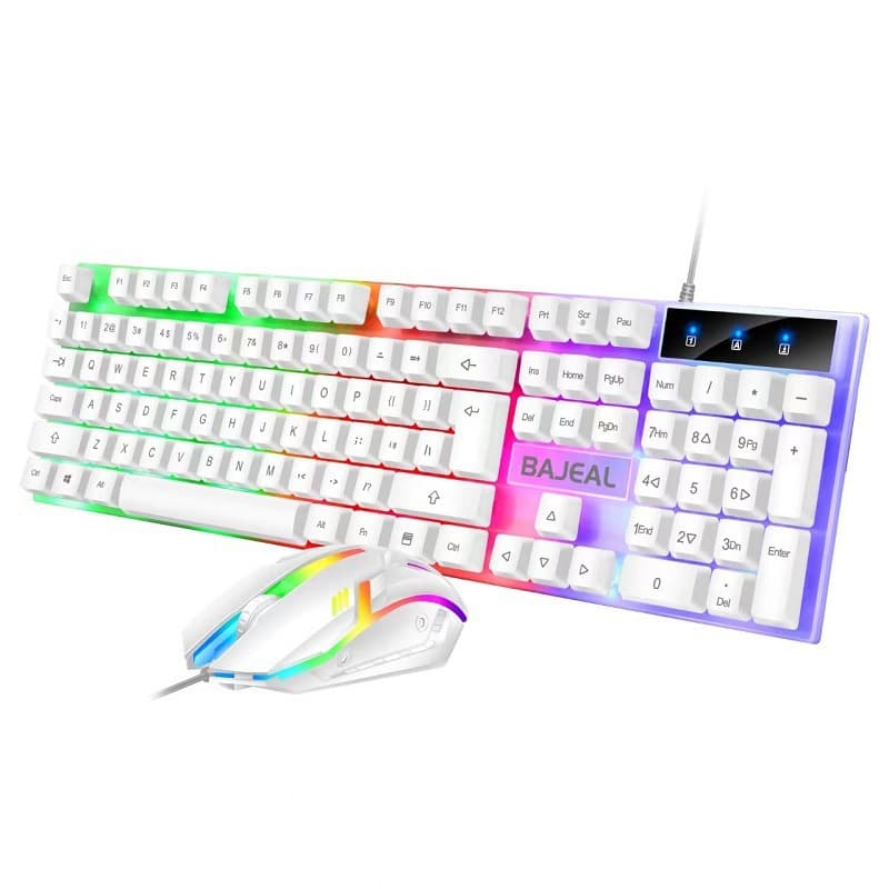 Cross-border Stock Supply BAJEAL T350 Wired Keyboard and Mouse Set USB Glowing Mechanical Feel Keyboard and Mouse Kit
