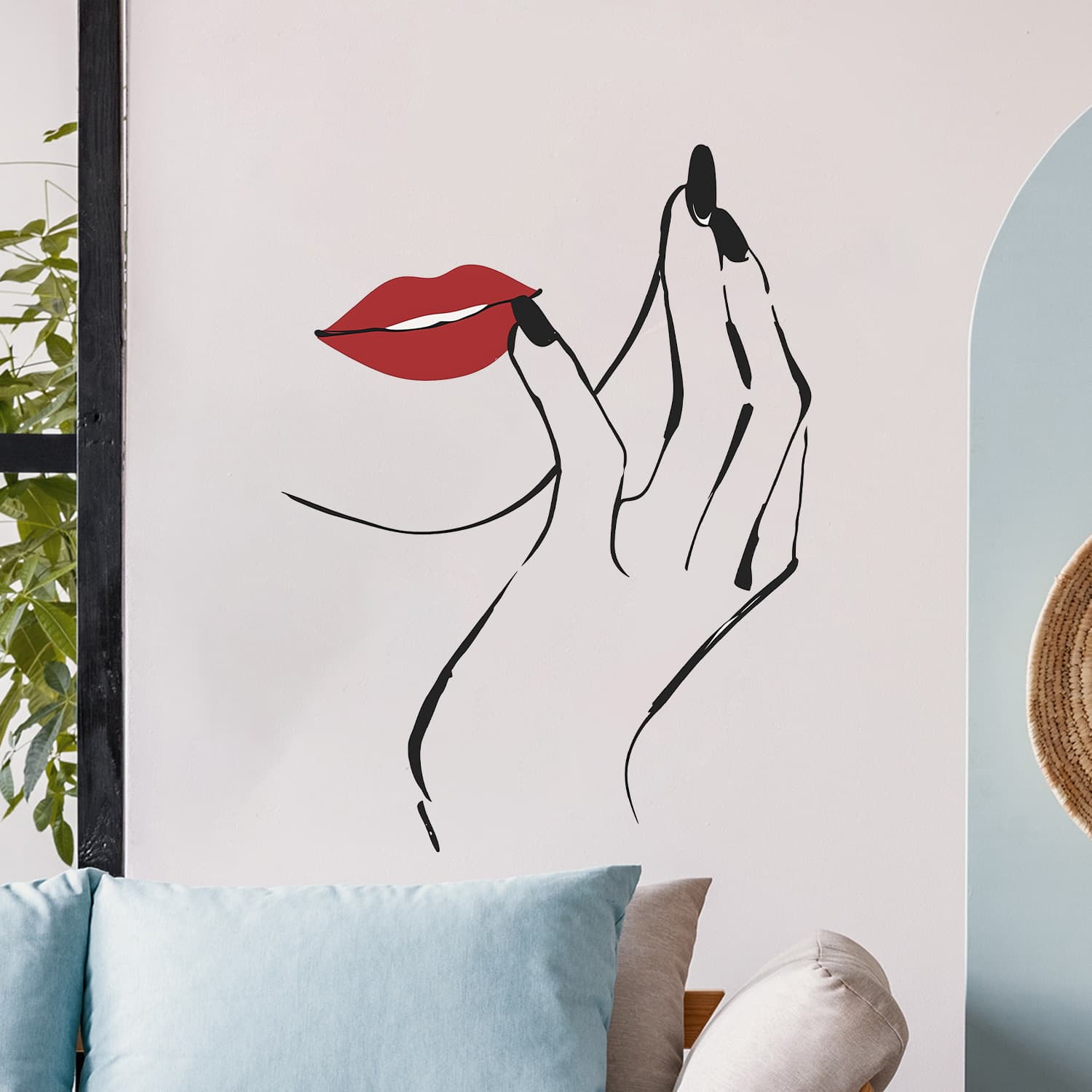 TEMU popular cheek support wall stickers cross-border Amazon living room dresser bedroom room decoration stickers wholesale
