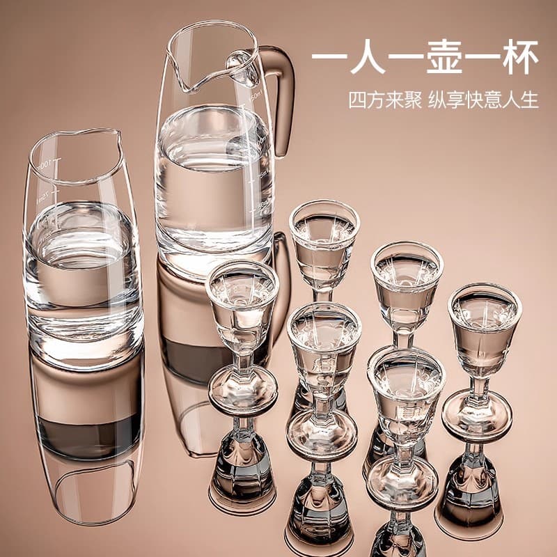 Glass Moutai Cups, Universal High-Stem Liquor Glasses for Hotels, Two-Qian Shot Glasses and Bullet Cups