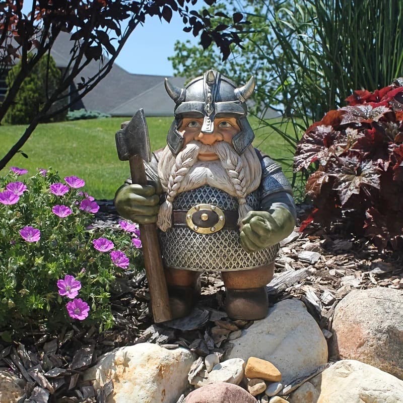 Independent Station New Viking Dwarf Gnome Statue Nordic Garden Resin Viking Gnome Decoration