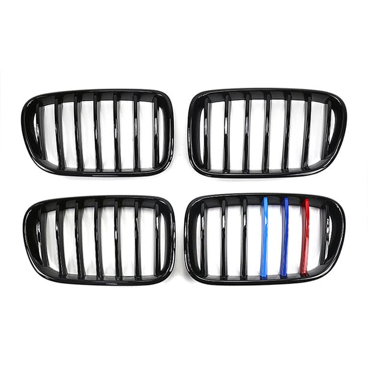 For BMW X3 X4 Grille F25 F26 Pre-LCI Single Line Glossy Black Grille Tri-Color Front Grille Carbon Texture Grille