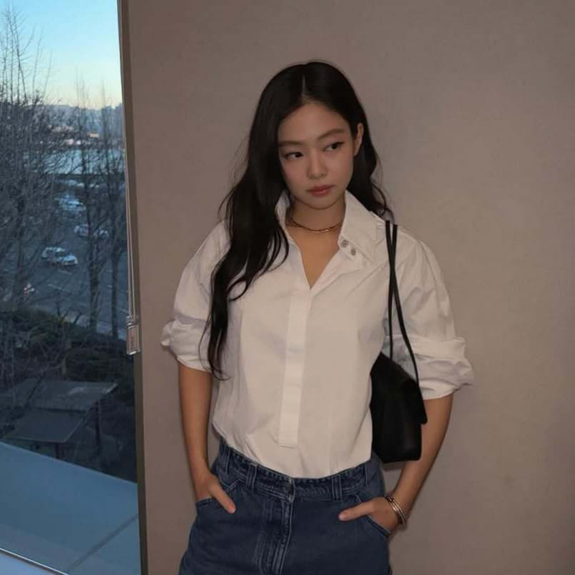 Jennie Style White Blouse for Women Early Spring New Arrival High-End Simple Solid Color Lapel Little Chanel Style Long Sleeve Shirt
