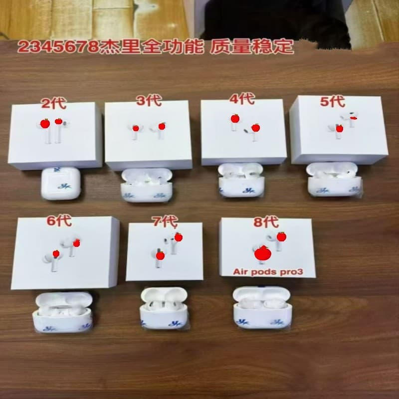 Cross-border 2nd, 4th, 5th, 6th, 7th Generation AirPods Pro New 8th Generation Bluetooth Earphones with 1:1 ANC Noise Cancellation