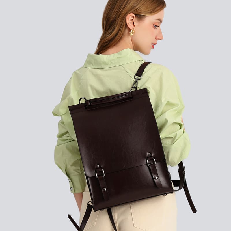 2026 New Genuine Leather Backpack for Women British Collegiate Style Schoolbag College Student Vintage Laptop Minimalist Cowhide Backpack