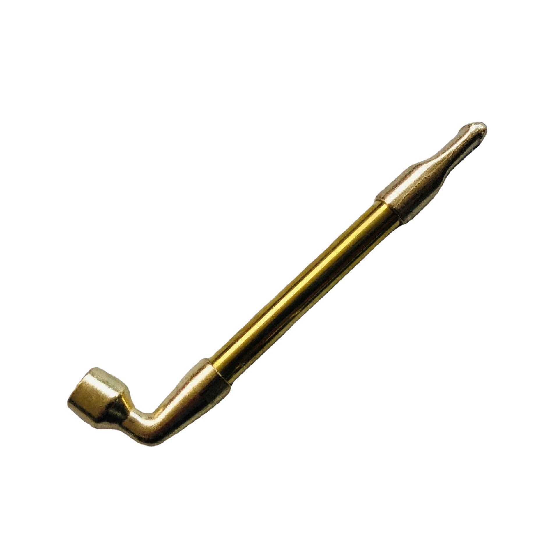 Cool Master 61-805 Metal Dry Smoking Pipe Copper-Plated Non-Telescopic Dry Smoking Pipe One-Puff Yellow Brass Tobacco Pipe