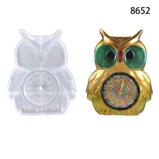 Owl Clock Hanging Resin Mold DIY Semi-3D Owl Wall Clock Silicone Mold