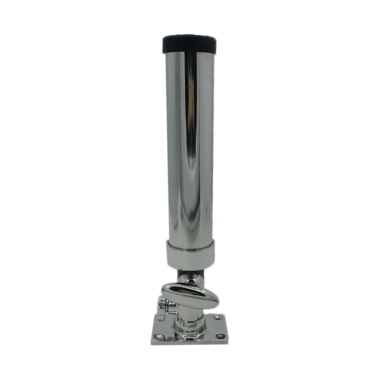 Square Bottom Adjustable Fishing Rod Holder 316 Stainless Steel Rod Tube Deck Mount Rod Holder Marine Accessories Yacht