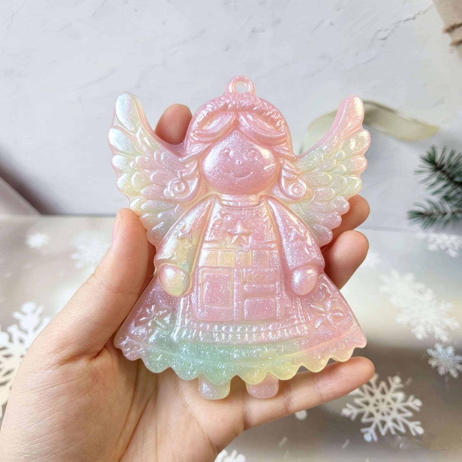 S2481 Angel Little Girl E Decorative Cement Plaster Mold DIY Silicone Mold