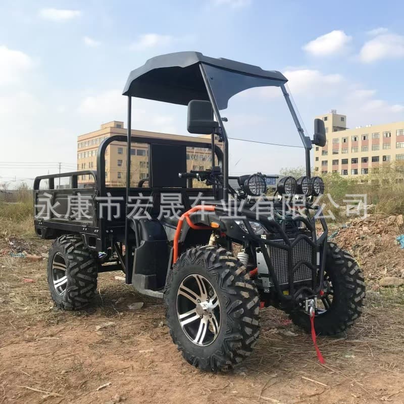 4WD All-Terrain ATV 350CC Four-Wheel Motorcycle ATV Off-Road 4WD Sand Vehicle Agricultural with Cargo Box
