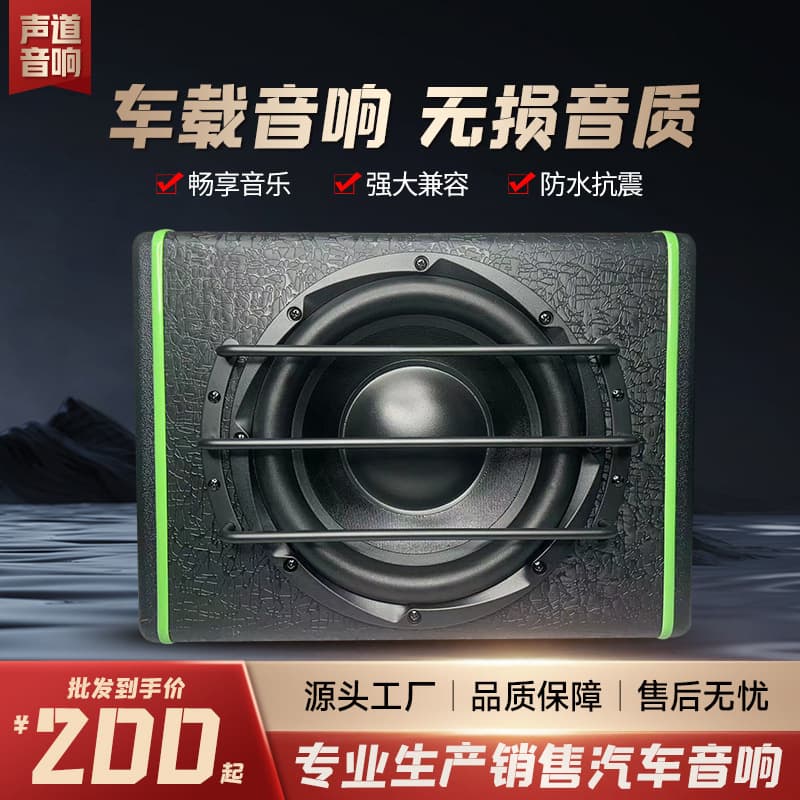 Car audio manufacturer wholesales 10-inch car modified 12V active super-powerful subwoofer with amplifier