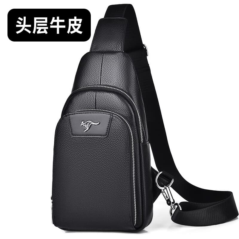 Genuine Men's Chest Bag Crossbody Bag New Genuine Top Layer Cowhide Chest Bag Portable Bag Shoulder Bag Men's Bag