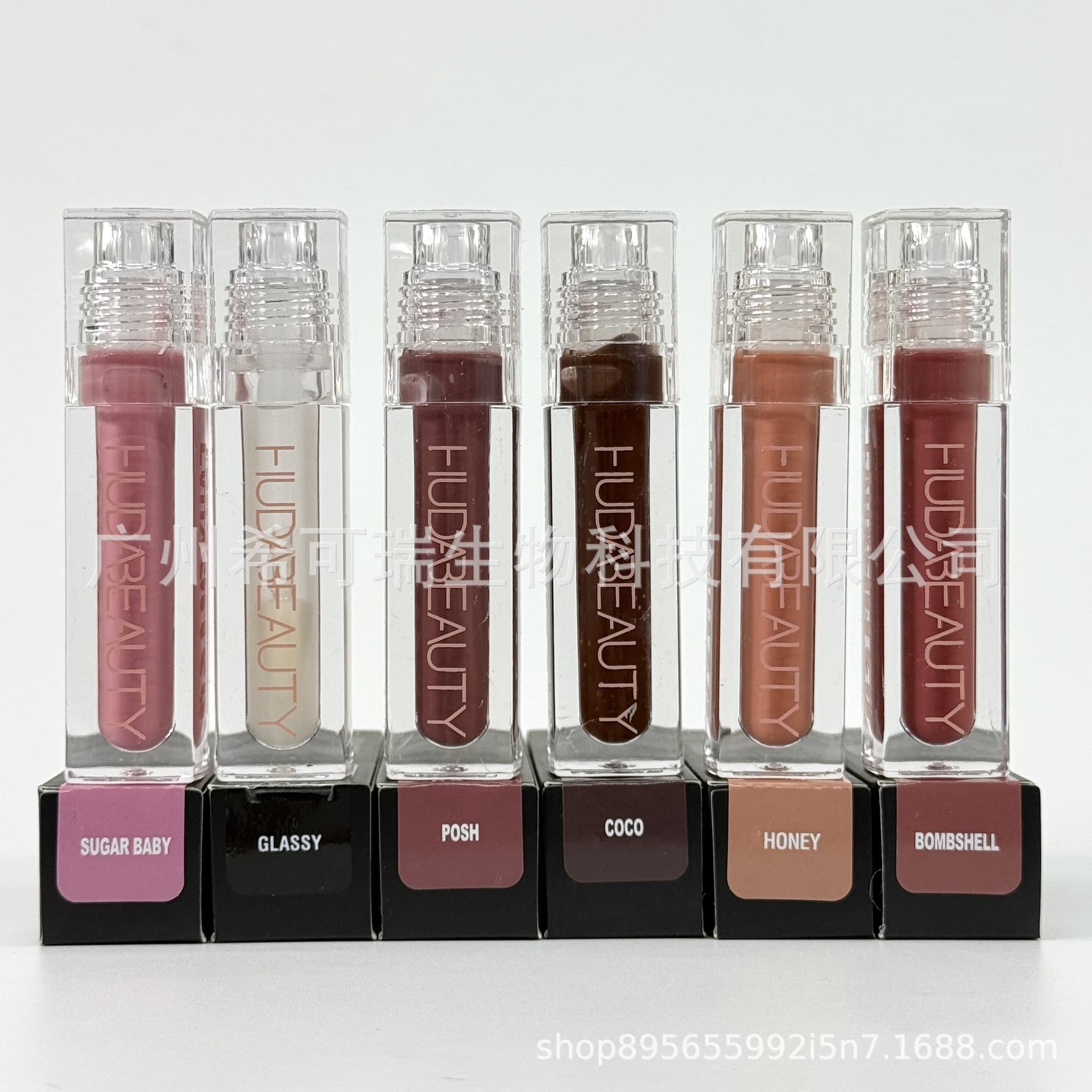 In stock Huda Beauty new mirror lip gloss ultra high shine Glassy/bombshell/honey