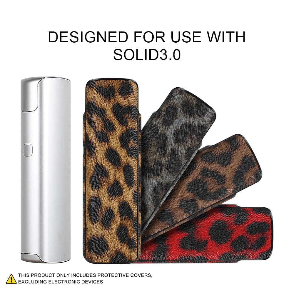 Cross-border Compatible Solid 3.0 Protective Case PU Leather Leopard Print Lilcase Heat-Not-Burn Smoking Device Case
