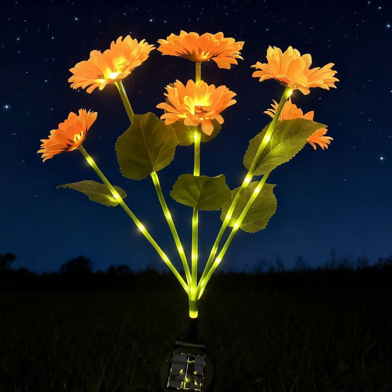 Solar Ground Insert Light Sunflower Waterproof Outdoor Decorative Shape Light Lawn Lamp Super Bright Energy Saving