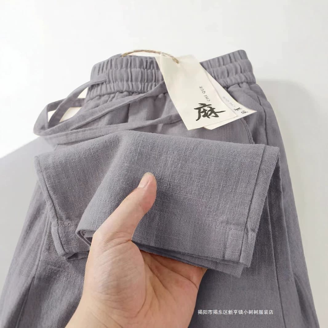 Linen Pants for Men 2025 Summer Thin Cotton Linen Casual Loose Straight-Leg Long Pants