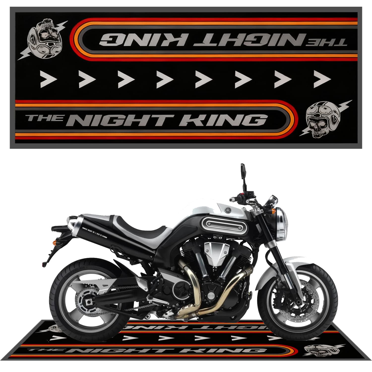 Motorcycle Nylon Floor Mat Kawasaki Harley Printed Rubber Mat Enthusiast Oil-Proof Stain-Resistant Off-Road Motorcycle Mat