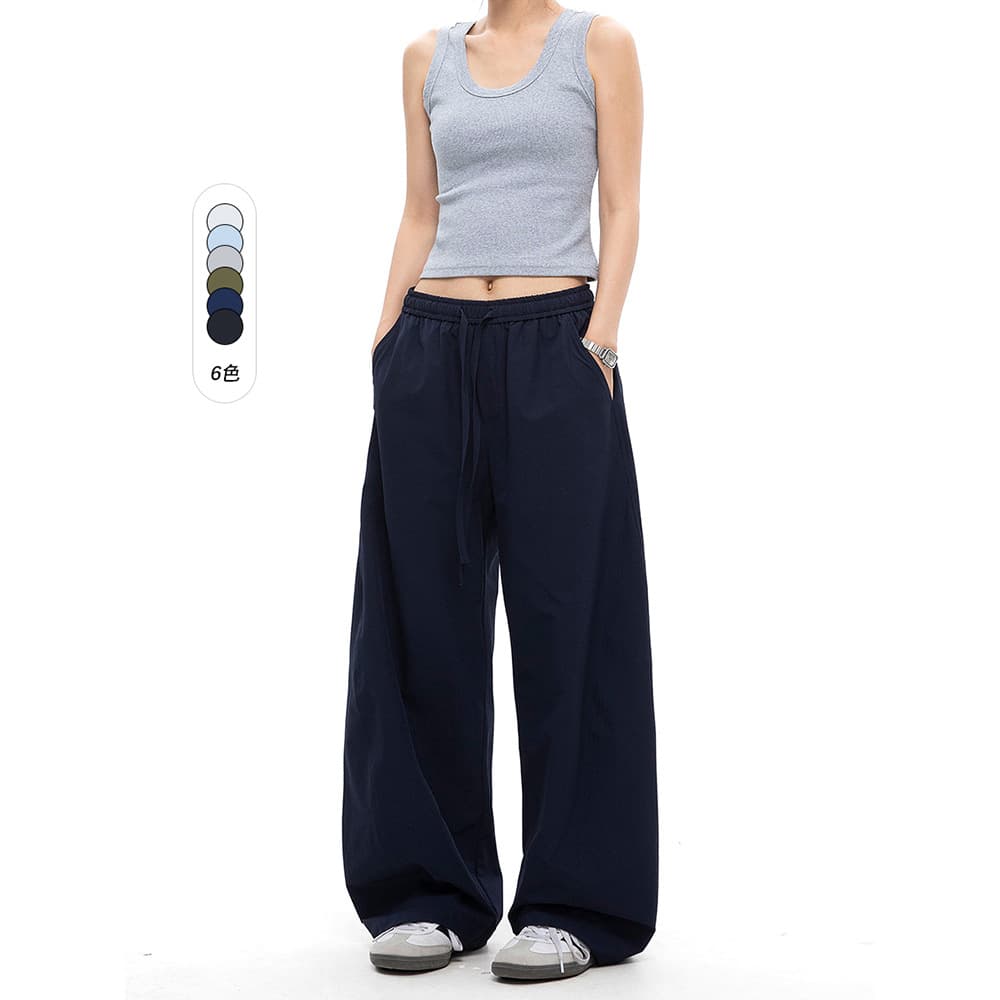 CATTEE American Straight Leg White Pants for Women Summer Loose Fashion Cargo Pants Sweatpants Parachute Pants Casual Pants Trendy